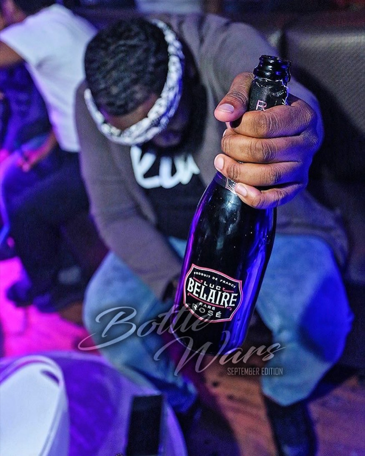 Joe Major with Luc Belaire at a Bottle Wars night