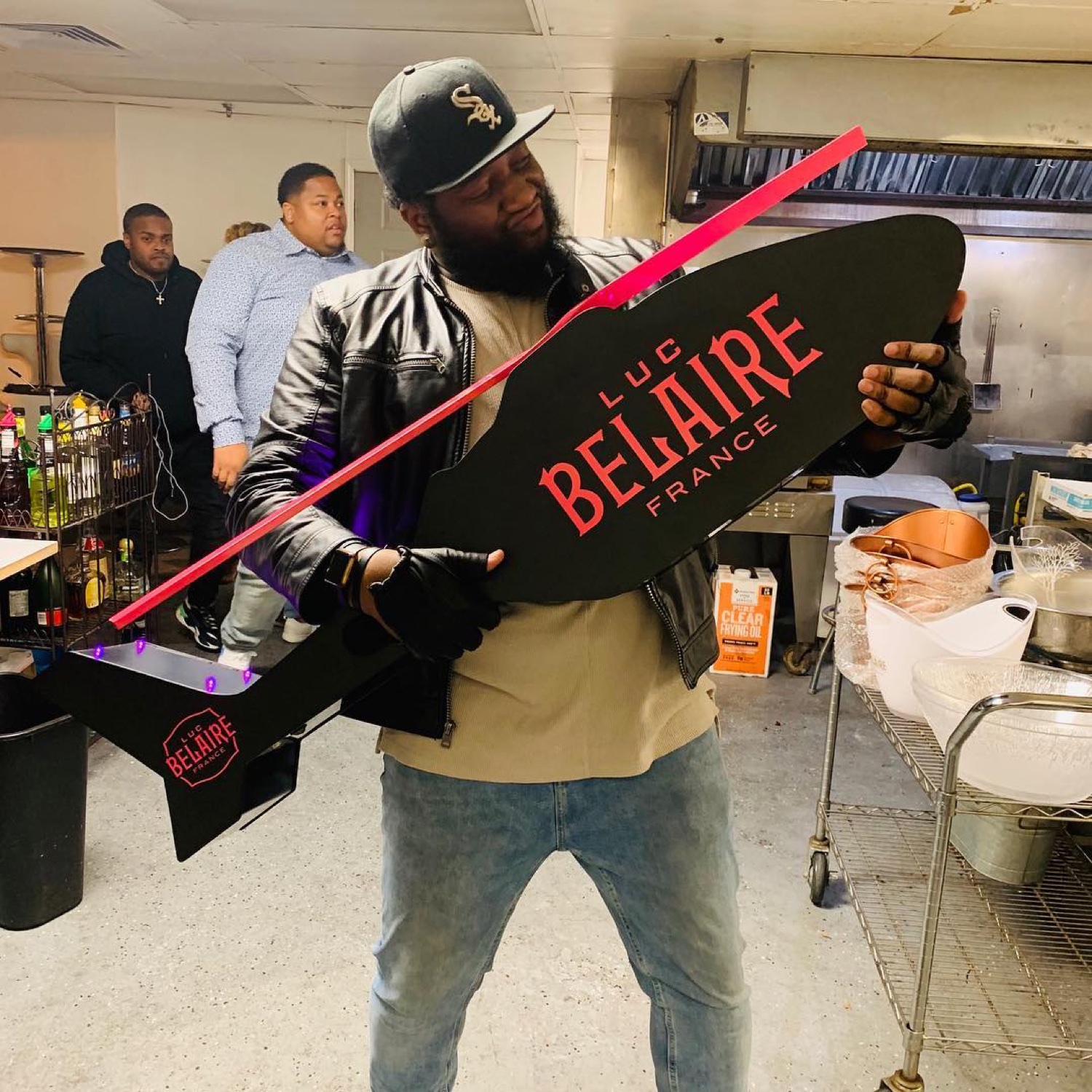 Joe Major repping Luc Belaire at a Nashville venue