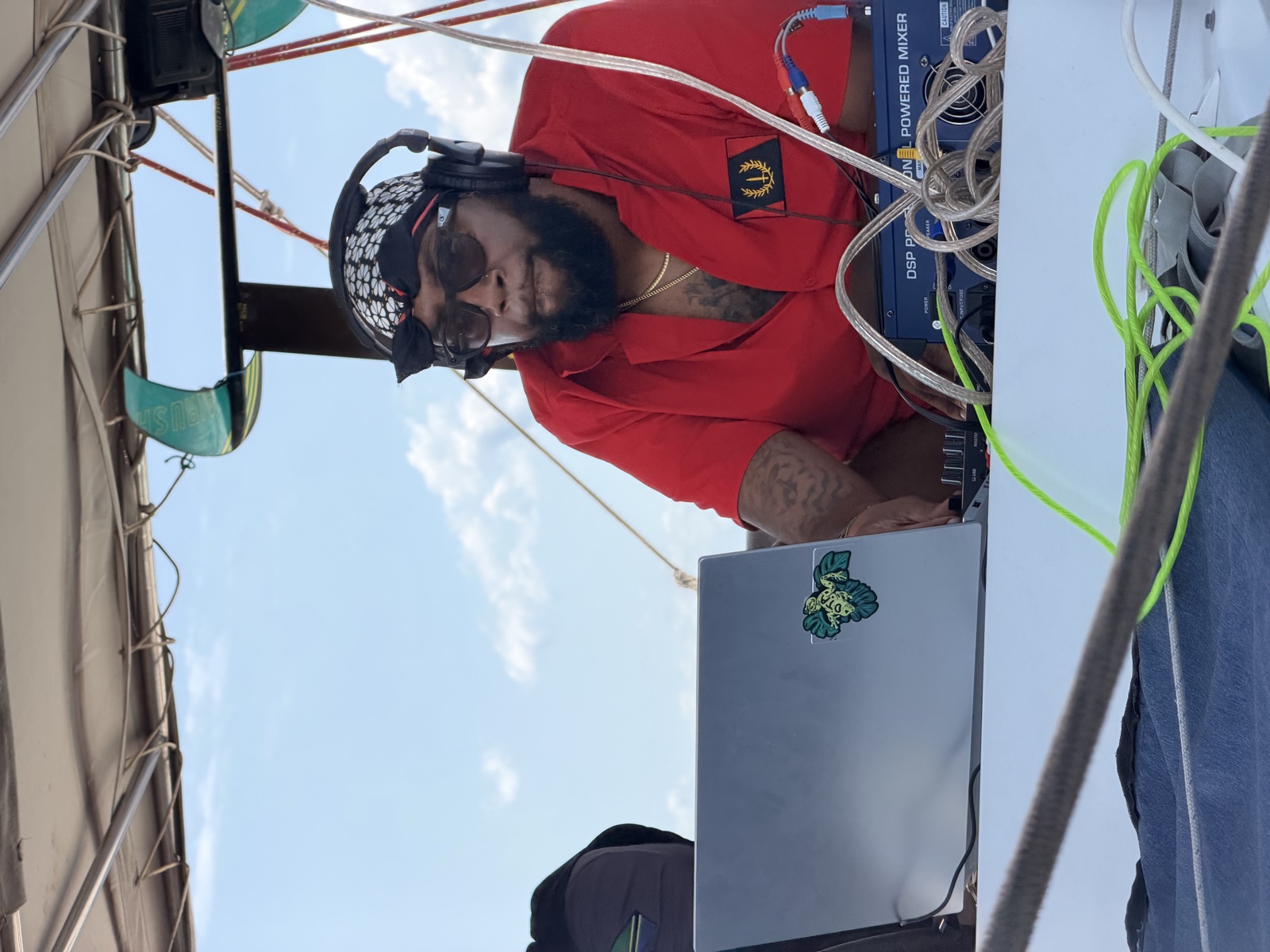 Joe Major DJing on a yacht in Zanzibar
